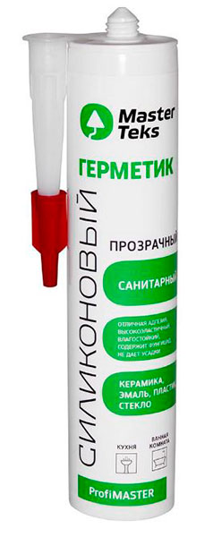 Герметик силиконовый санитарный MasterTeks PM 290мл прозрачный