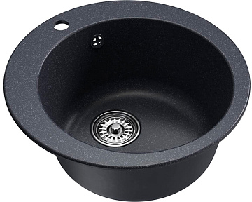 Мойка из искусственного мрамора MIXLINE ML-GM13 D495 мм, АНТРАЦИТ (343)