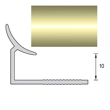Раскладка Ideal  Металлик Золотистый  10 мм внутренняя 2,5 м (уп. - 25 шт.)