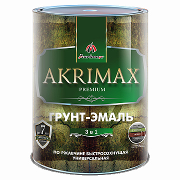 Грунт-эмаль 3в1 глянцевая «AKRIMAX-РREMIUM» 0,8кг  черная