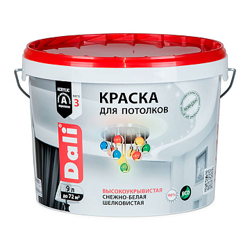 Краска DALI акрил. д/потолков 9 л (20903) (1шт/44шт)