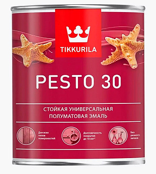 Эмаль EURO PESTO 30 С п/матовая 0,9л TIKKURILA