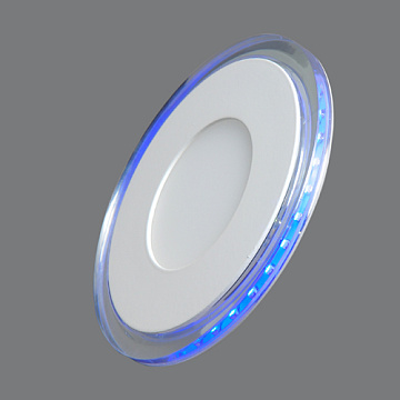 Светильник Elvan 701R-9W-6000K встраиваемый,круглый,со стеклом,LED-подсветка,9W