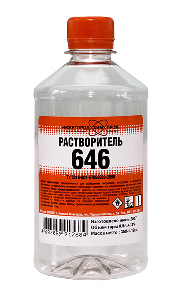 Растворитель 646 ПЭТ 0,5л 25 шт. НижНовгород