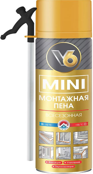 Пена  V6 бытовая MINI всесезон. 360гр (12шт)