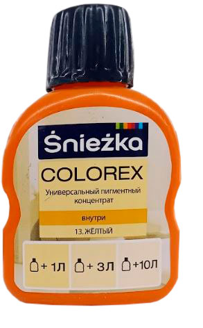 Снежка Colorex №13 универсальный пигментный концентрат желтый 100 мл (1/20)