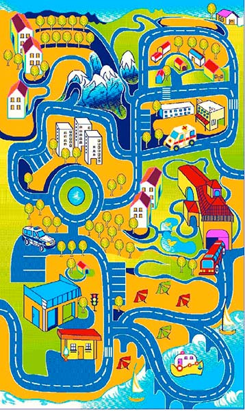 Ковер 1*2 Baby Carving 6024 Orange/Lacivert