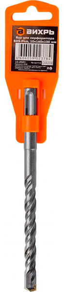 Бур по бетону 10x160x100 SDS-Plus Вихрь 73/10/7/6
