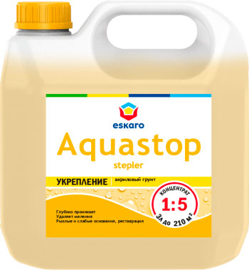 Грунт Укрепляющий Eskaro Aquastop Stepler 3л 1:3