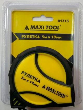 Рулетка SCR001 81313 5м*19мм обрезин. корп. 1 фикс.  (120) MaxiTool															¶