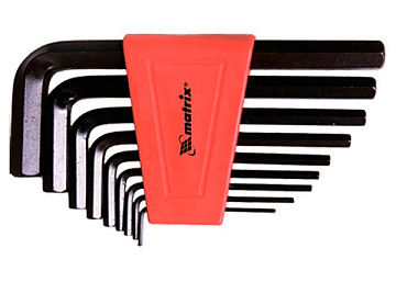 Ключи имбусовые HEX 2-12мм 9шт Matrix 11222