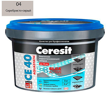 Затирка CERESIT СЕ40 №04 Серебристо-серая 2кг