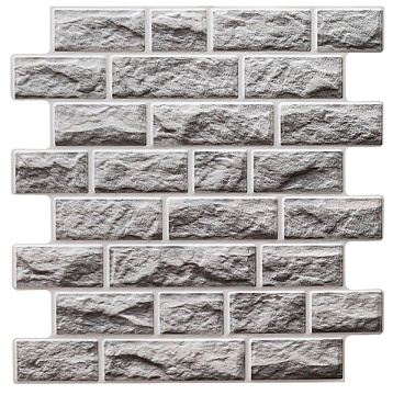 Панель ПВХ самоклеющаяся камень Мергель серый 468х473 мм ВС