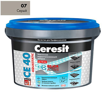 Затирка CERESIT СЕ40 №07 Серая 2кг