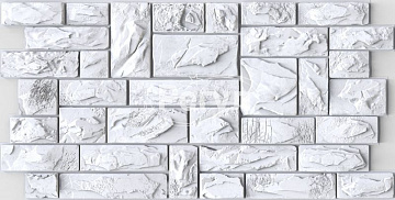 Листовая панель ПВХ Камень «Пиленый настоящий белый» 230ПНБ