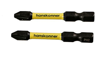 Биты PH2x50мм торсионные 2шт Hanskonner HPH2-50-2T