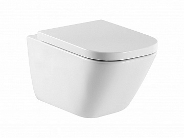 Унитаз ROCA GAP подвесной БЕЗ ОБОДКОВЫЙ сиденье ДЮРОПЛАСТ МИКРОЛИФТ обычное ()