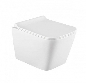 Унитаз подвесной SOLE "CUBE-2" GREY БЕЗОБОДКОВЫЙ сиденье МИКРОЛИФТ