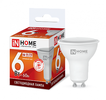 Лампа с/д IN HOME LED Gu10-6W-6500