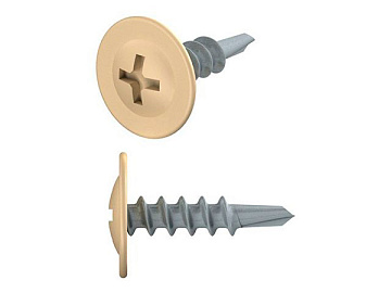 4,2х16 RAL1014 Саморез   с прессшайбой сверло (1000)