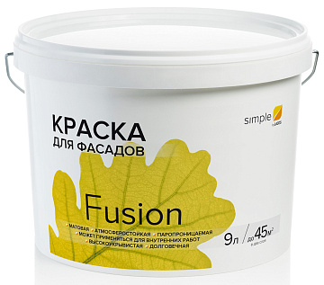 Краска для фасадов Simple Фьюжен 9л база А