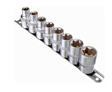 ЕРМАК Набор головок, 8 предм., "TORX" 1/2" E10-E11-E12-E14-E16-E18-E20-E24