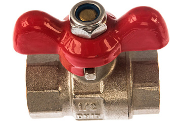 Кран шаровой полнопроходной 1/2" В-В ручка-бабочка