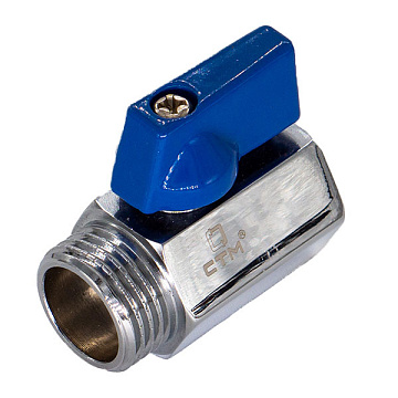 Кран шар. мини для воды 1/2" г/ш флажок, хром. CTM