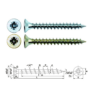 Саморез Универсальный SG 5,0х25 желт. (уп1000шт)