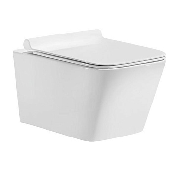 Унитаз подвесной SOLE "CUBE-2" BLACK БЕЗОБОДКОВЫЙ сиденье МИКРОЛИФТ