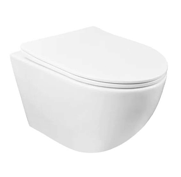 Унитаз подвесной AZARIO Gloria 480х370х360 безободковый с быстросъемным сиденьем микролифт (AZ-2003)