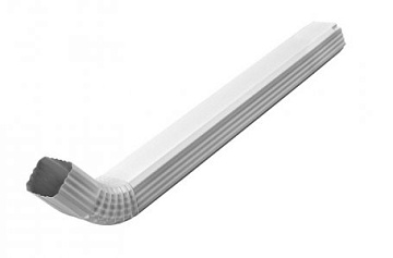 Труба водосточная 76*102*3000 с коленом (ПЭ-01-9003-0,5) белая