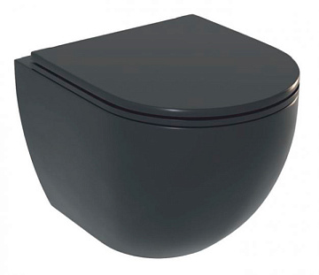 Унитаз подвесной SOLE "PANDORA 2 " BLACK БЕЗОБОДКОВЫЙ сиденье МИКРОЛИФТ