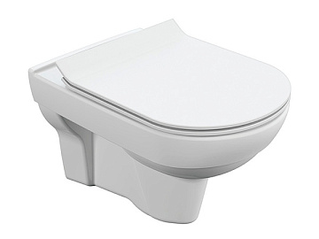 Унитаз подвесной CERSANIT CITY NEW CLEAN ON сиденье ДЮРОПЛАСТ МИКРОЛИФТ (S-MZ-CITY-COn-S-DL-w)