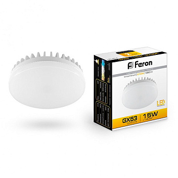 Лампа с/д FERON 15W 230V GX53 2700K, LB-454