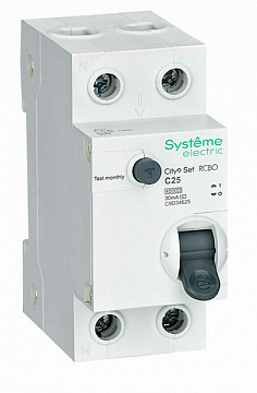 АВДТ ВА С25А 1P 4.5kA 230В Systeme C9D34625
