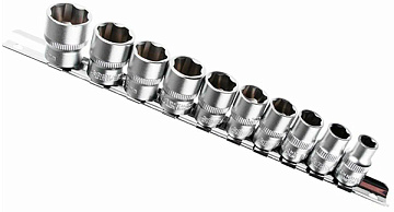 ЕРМАК Набор торцевых головок "Супер лок" (10шт) 3/8" 8-10-11-12-13-14-15-16-17-19м