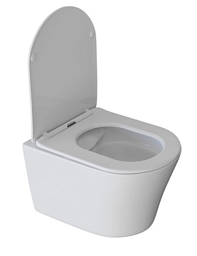 Унитаз подвесной WAVE "TREND" L БЕЗОБОДКОВЫЙ сиденье ДЮРОПЛАСТ МИКРОЛИФТ (550504)