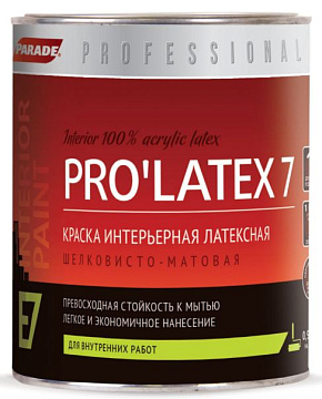 Краска латексная Parade E7 шелк-матовая 0,9л