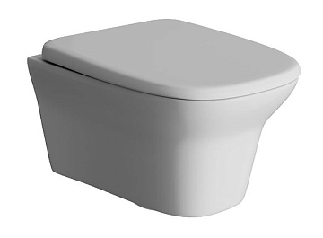 Унитаз подвесной WAVE "STONE" L БЕЗОБОДКОВЫЙ сиденье ДЮРОПЛАСТ МИКРОЛИФТ (550501)