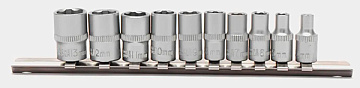 ЕРМАК Набор торцевых головок "Супер лок" (10шт) 1/4" 4-5-6-7-8-9-10-11-12-13мм