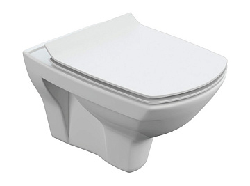 Унитаз подвесной CERSANIT CARINA CLEAN ON сиденье ДЮРОПЛАСТ МИКРОЛИФТ (S-MZ-CARINA-C-On-S-DL-w)