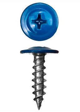 4,2х25 RAL5005 Саморез   с прессшайбой острый (500)