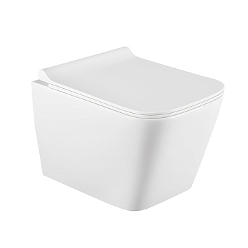 Унитаз подвесной SOLE "CUBE" БЕЗОБОДКОВЫЙ сиденье МИКРОЛИФТ