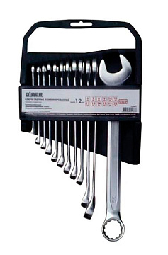 Набор ключей гаечных комбинир. ПРОФИ CrV 6-22мм 12шт 90683 БИБЕР