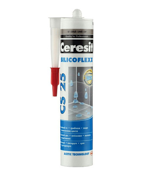 Затирка силикон. CERESIT CS25 Серая (07) 280мл