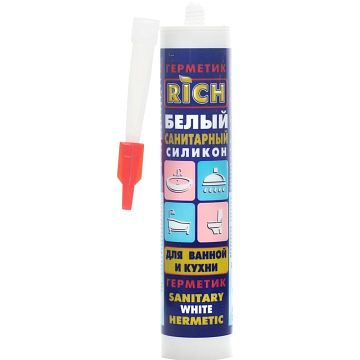 РИЧ Санитарный силикон белый 280мл	(24)