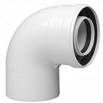 Отвод коаксиальный 90° d 60/100 мм