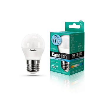 Лампа с/д CAMELION LED12-G45/845/E27 220V 12W