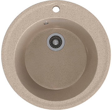 Мойка из искусственного мрамора MIXLINE ML-GMS01 D475мм, ПЕСОЧНЫЙ (302)